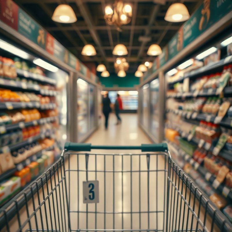 Nákupní košík v českém supermarketu s viditelnými cenovkami